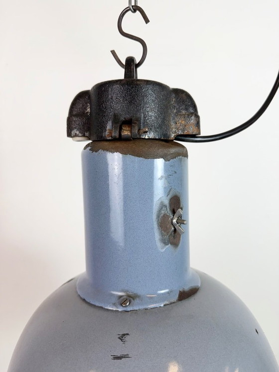 Image 1 of Industrial Grey Enamel Bauhaus Pendant Lamp, 1930s