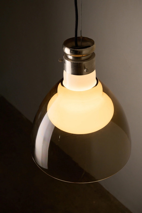 Space Age Blown Glass Pendant Lamp by Vistosi, Italy, 1970s, Ceiling lights, Aluminium (photo 6 of 10)