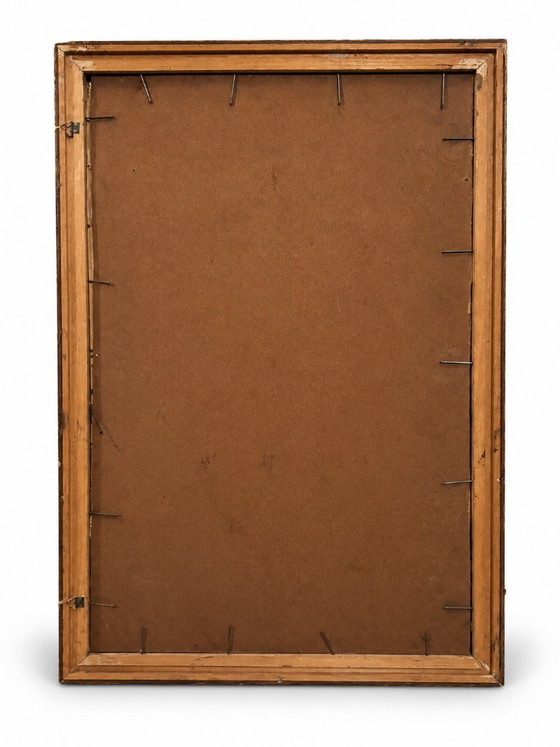 Specchio con cornice dorata, Legno, Vetro, Dorato, Vintage (foto 3 di 5)