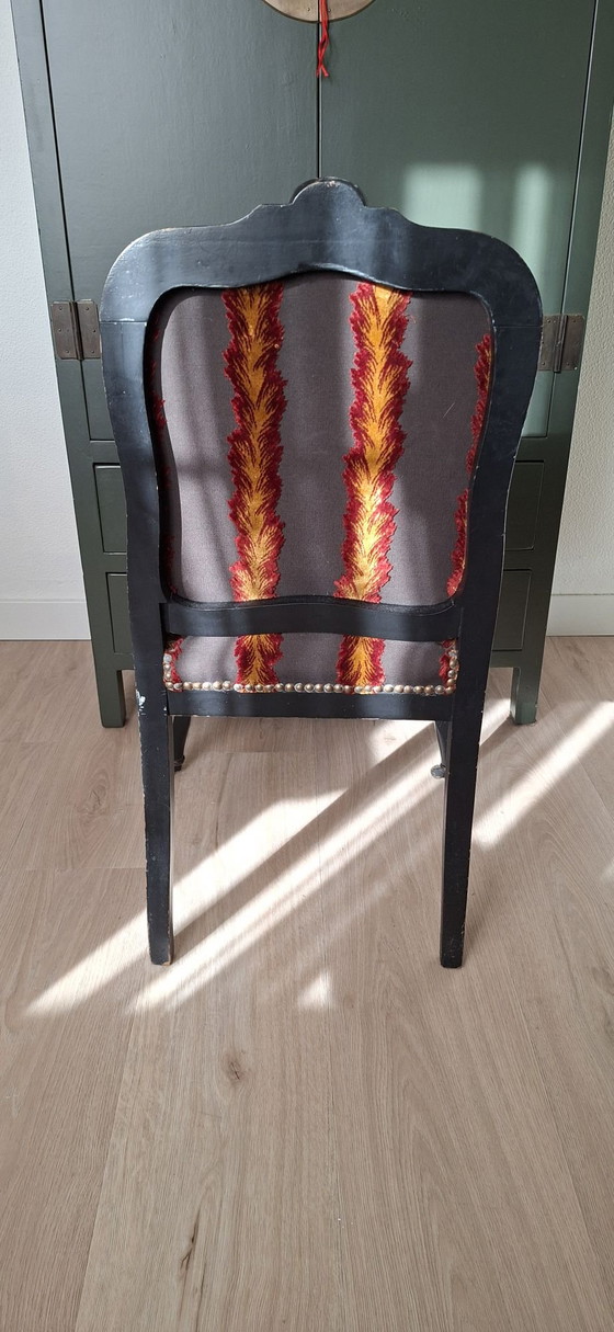 2 sedie classiche in legno piene di carattere, Sedie da pranzo, Tessile, Multicolore (foto 3 di 5)