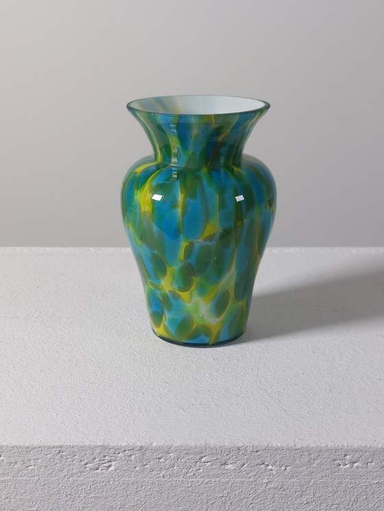 Image 1 of Vintage mid-century overlay glass Murano vase, 1970s