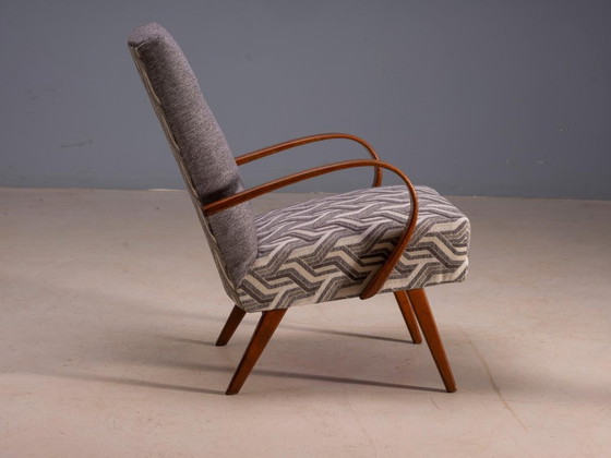 Fauteuils restaurés en bois courbé par Jaroslav Šmídek, paire, Tchécoslovaquie, nouveau revêtement gris et (photo 7 of 8)