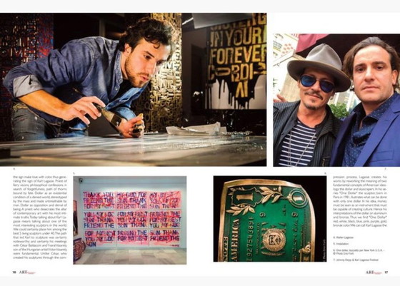 Image 1 of Karl Lagasse - One Dollar Rosso Bianco - Sculpture Aluminium