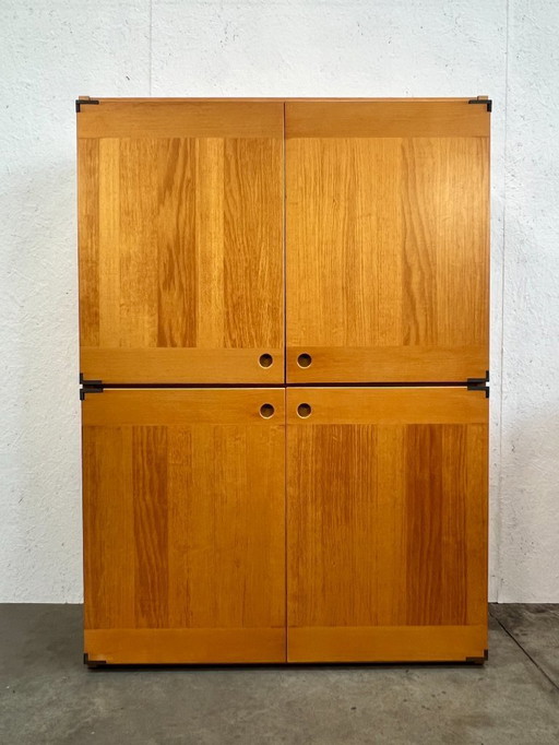 Vintage-Schrank / Highboard, Buchenholz, Ibisco, Italien, 1970er Jahre