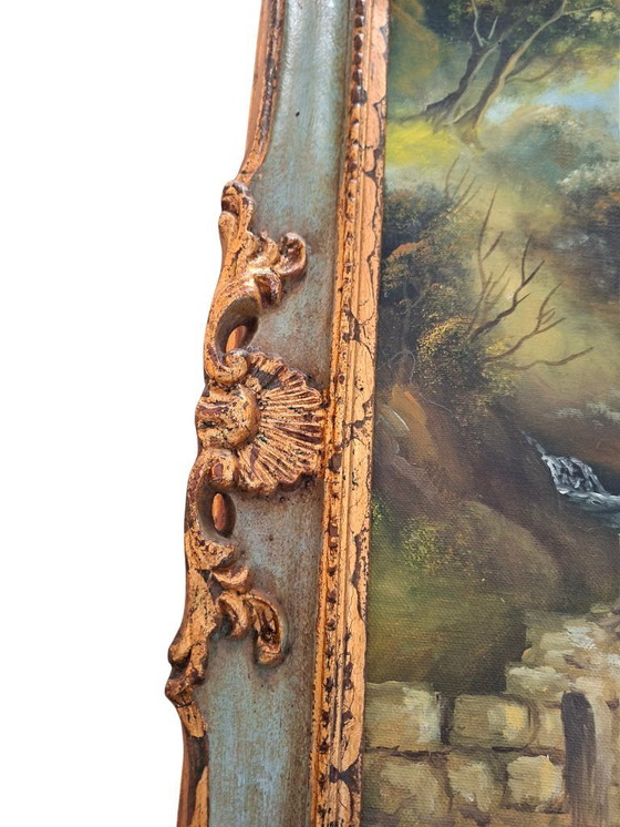 Image 1 of Splendido Dipinto Olio su Tela Paesaggio Arcadico di A. Velotti