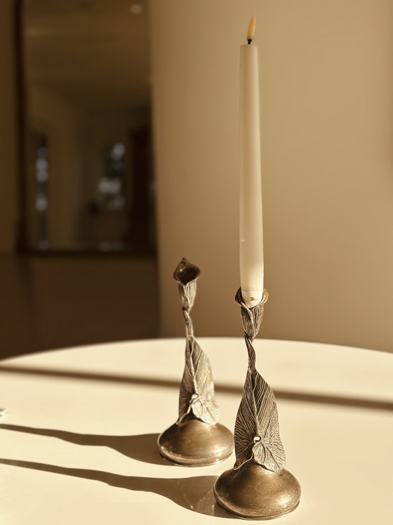 Image 1 of Silver Art Nouveau candlesticks 900
