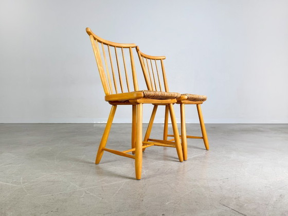 Image 1 of 2er Set Original WKS Midcentury Stuhl WK Möbel Arno Lambrecht