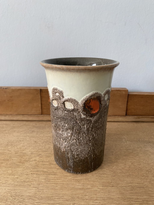 Strehla Keramik Vaas Met Fatlava Glazuur, 1960s