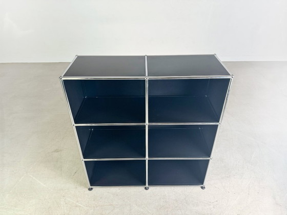 Image 1 of Credenza originale USM Haller 2x3 con cassetti e ripiano, colore nero.