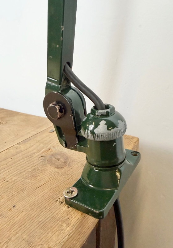 Image 1 of Industrial Green Enamel Adjustable Table Lamp, 1960s