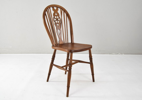 Image 1 of Windsor Antike frühe 20. englische viktorianische Esszimmerstühle, Satz von vier