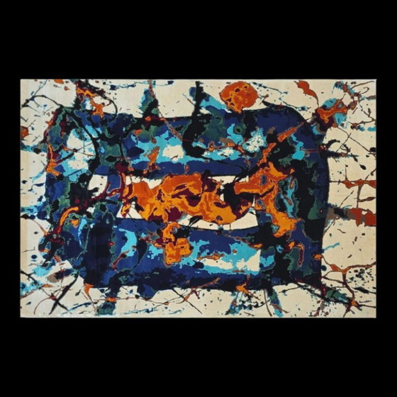 Alfombra Sam Francis SF-312 – Lana de seda anudada a mano sobre algodón – 205 x 290 cm (81 x 114 pulgadas) (photo 5 of 12)