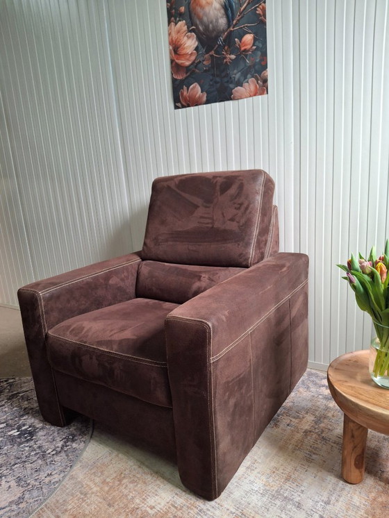 Image 1 of Sillón de cuero de lujo con soporte lumbar, nuevo