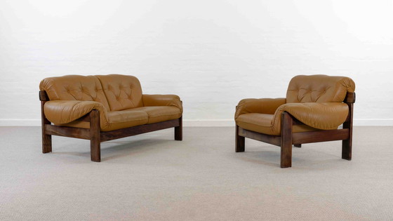 Image 1 of Braziliaanse stijl lederen zitgroep