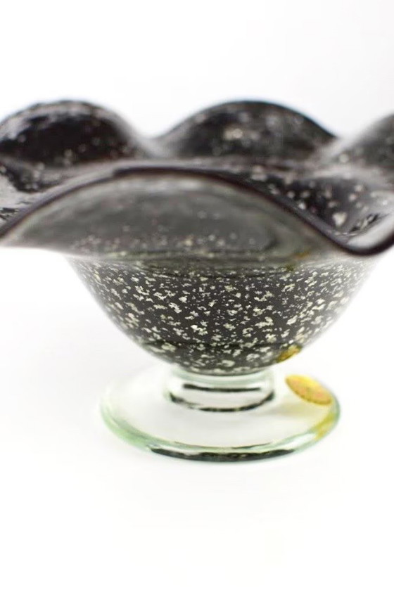 Image 1 of Vintage Mondgeblazen Glazen Schaal