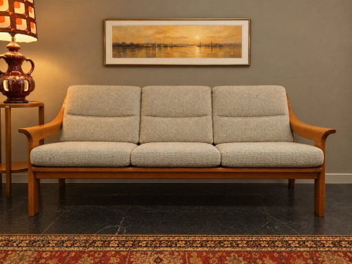 Sofá de tres plazas escandinavo danés Mid Century