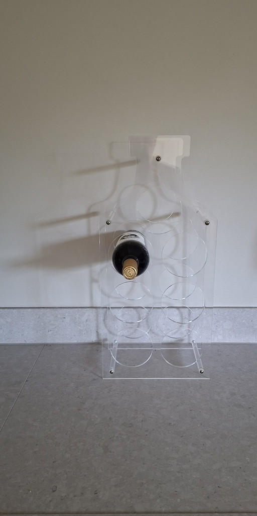 Vintage-Weinregal aus Plexiglas (70er/80er Jahre) – Weltraumzeitalter – wijnrek, Plastic (photo 2 of 3)