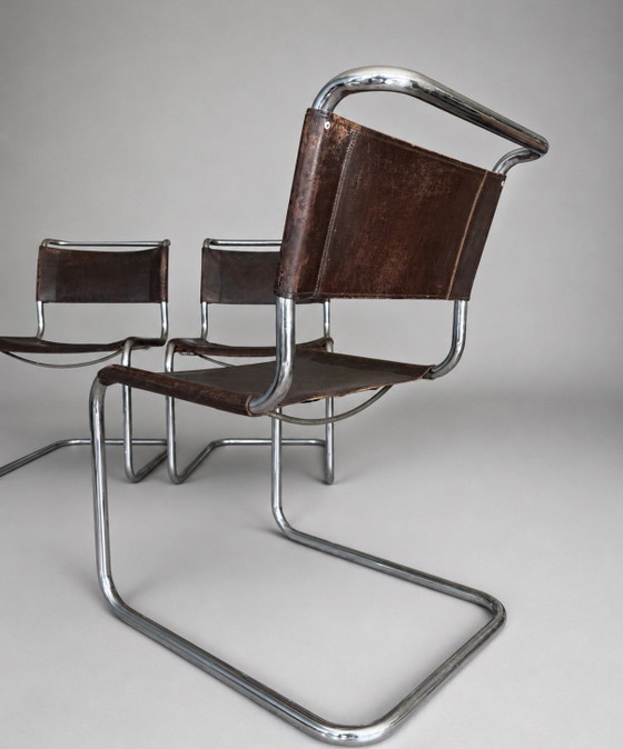 Image 1 of 3x Vintage Mart Stam S33 Cantilever Chair by Thonet
