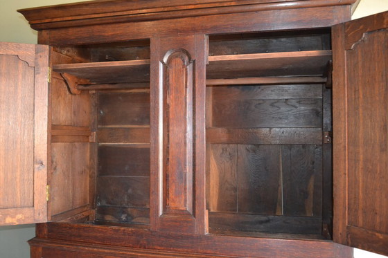 Image 1 of Antique oak wood cabinet, closet.