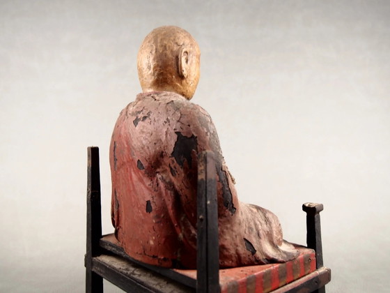 Antique Kobo Daishi Statue in Zushi Shrine – Japan Edo Period Buddha – Sculpture, Wood (photo 24 of 40)