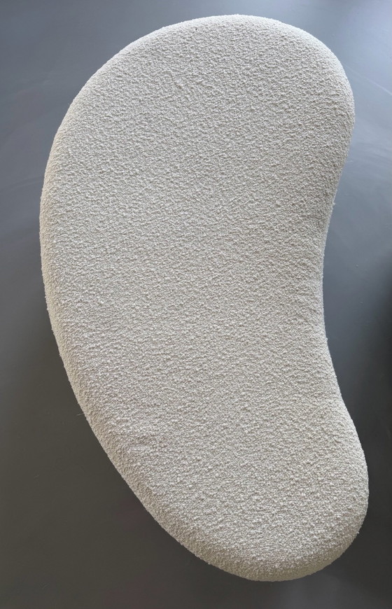 MADE.com Whitewash Bouclé Set: Armchair & Storage Pouf – Polyester, Textile (photo 5 of 7)