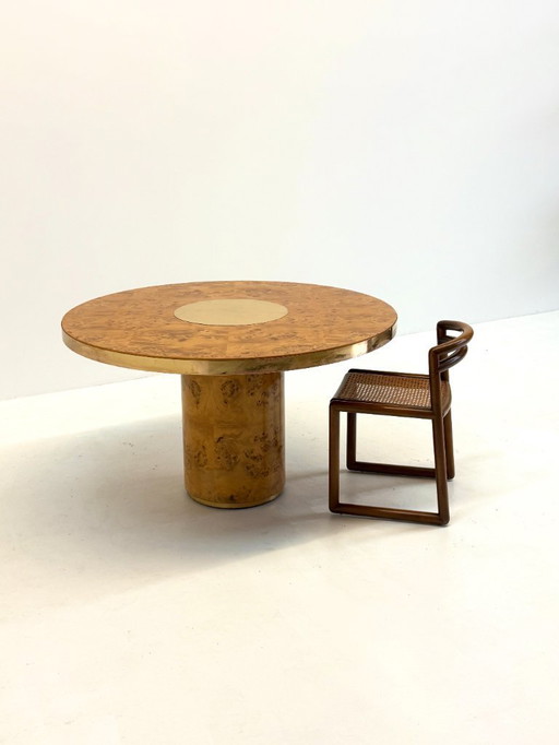 Round dining table Alveo by Willy Rizzo for Mario Sabot