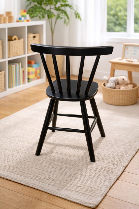 Image 1 of Sgabello in legno nero IKEA, design scandinavo