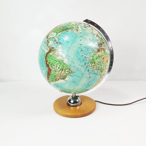 Vintage JRO "München" Globe, Mid-Century Modern, 1960s, JRO Globus München, Table lamps, Wood, Metal (photo 3 of 13)