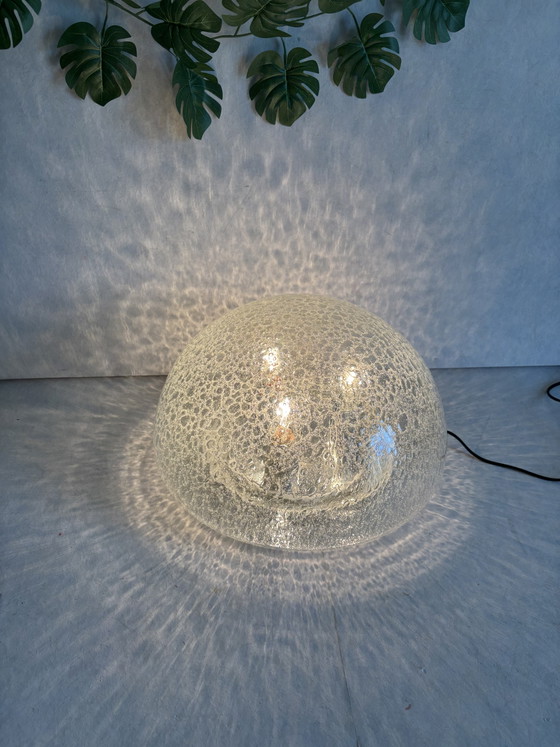Image 1 of Lampe de plafond / lampe de table vintage Doria Leuchten en verre glacé MCM