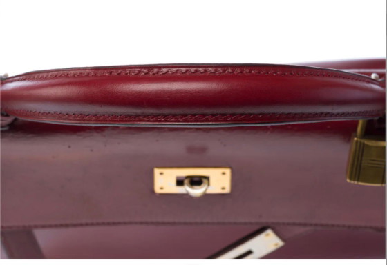 Image 1 of Sac HERMES Kelly 32 en Cuir Bordeaux - 103406