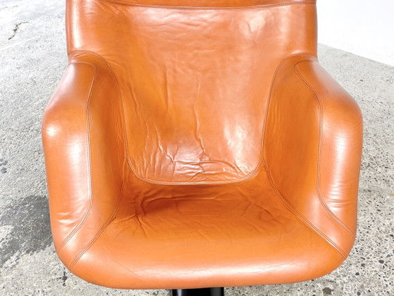 Poltrona Karuselli anni '70, design Yrjö Kukkapuro in pelle cognac – haimi, Poltrone, Fiberglass, Leather (photo 5 of 17)