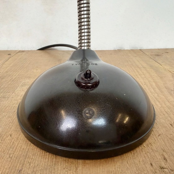 Image 1 of Vintage Brown Bakelite Gooseneck Table Lamp, 1950s