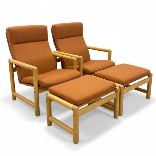 Poltrone retrò TON con poggiapiedi – Cecoslovacchia anni '70 (set)