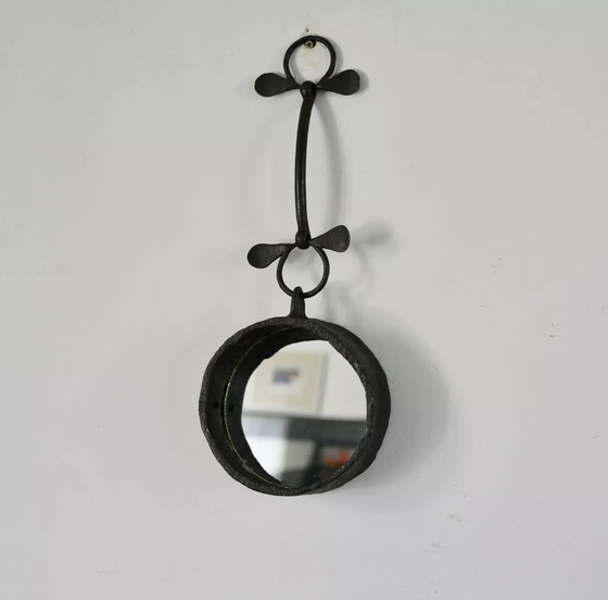 Image 1 of Miroir Suspendu en Métal, Années 50