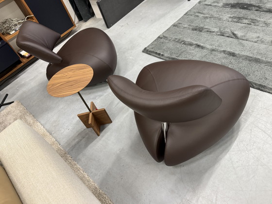 Image 1 of 2 Leolux Pallone Armchairs Wapiti Brown leather