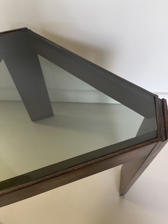 Image 1 of Vintage Porada Arredi wooden triangle side table