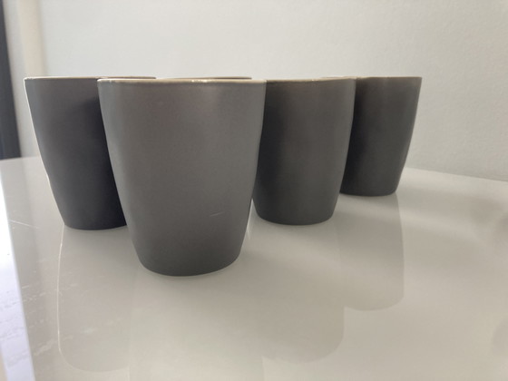 Image 1 of Set Of Six Blue Gray Espresso Cups