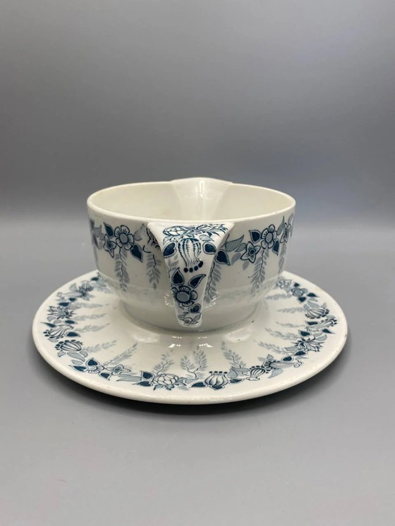 Antique sauce boat and its stand – Seoul Decor – Hippolyte Boulenger Creil Montereau – Late 19th century (photo 3 of 7)