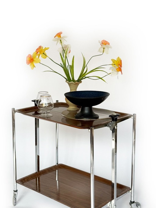 Vintage dinette serving trolley / tea trolley - 1970s