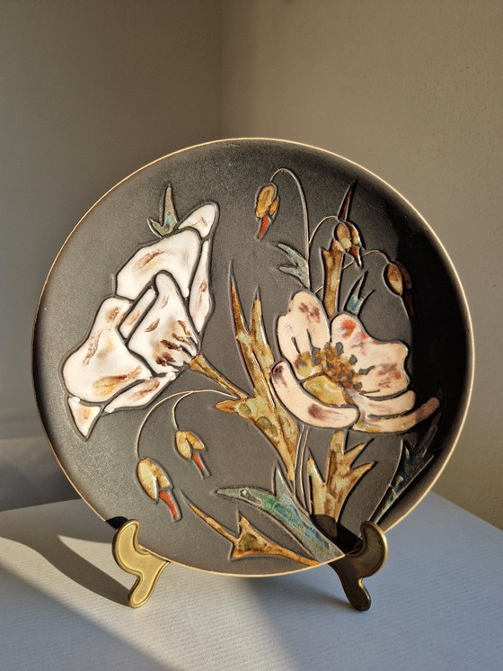 Image 1 of Piatto da parete.Decorazione floreale.Ruscha.Germania