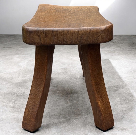 Robuuste Franse Boerenkruk | Massief Eiken | Vintage | Jaren '50-'60 – Bijzettafels, Wood (photo 7 of 15)