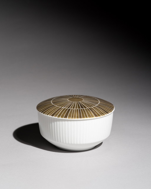 Rosenthal Studio-Line Porzellandose mit Deckel, Golddekor, Design von Tapio Wirkkala