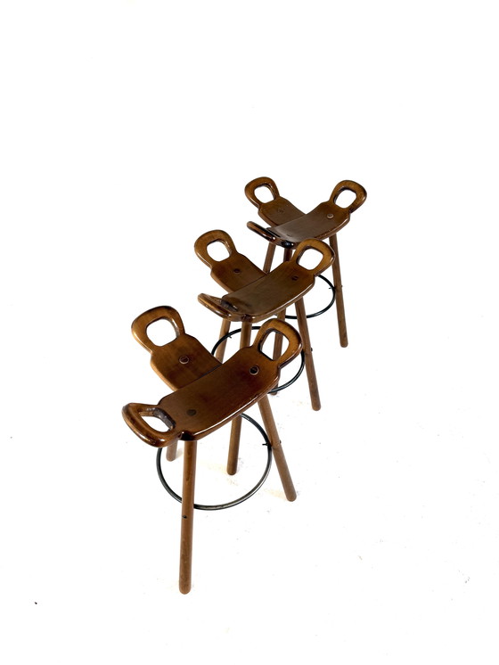 Image 1 of 3 tabourets de bar vintage « Marbella », Conoform '60
