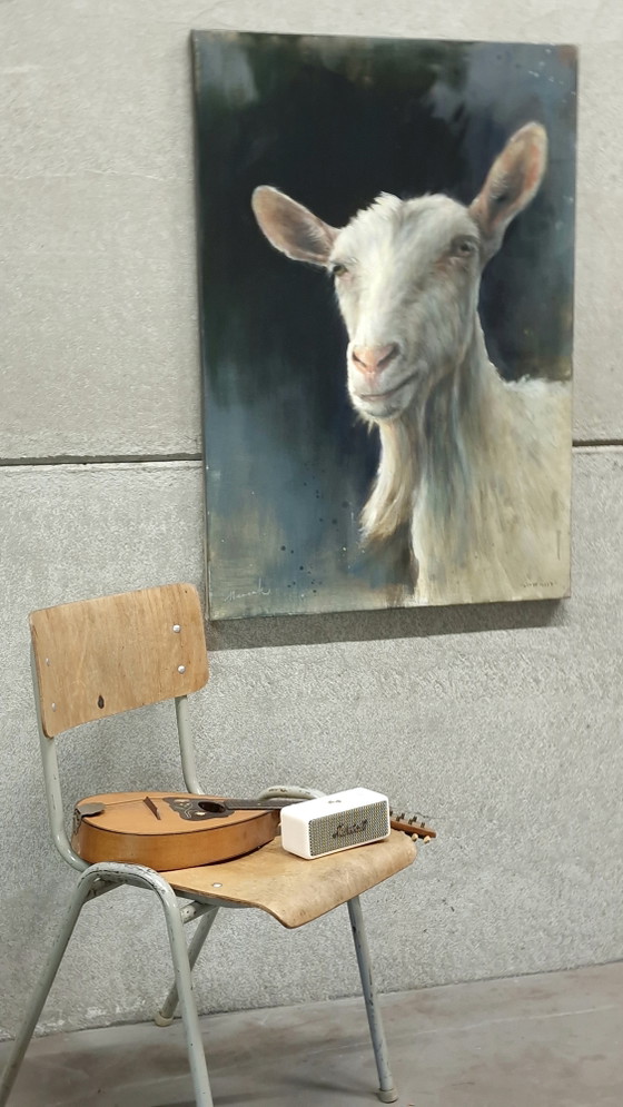 Image 1 of Dipinto "Capra Bianca" dell'artista Nanouk Weijnen