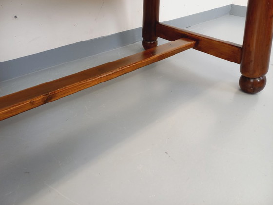 Image 1 of Brutalist rectangular dining table by Georges Robert in dark pine wood from the 1950s/60s