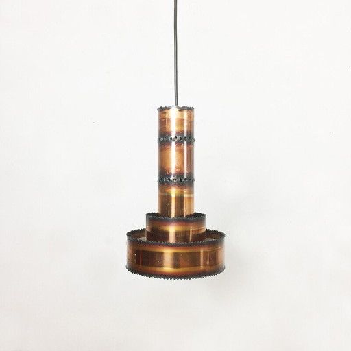 Vintage metalen brutalistische hanger van Sven Aage Holm Sorensen voor Holm Sørensen en Co, Denemarken 1960