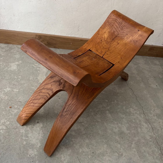 Gesneden houten kruk – Krukjes, Wood (photo 5 of 5)