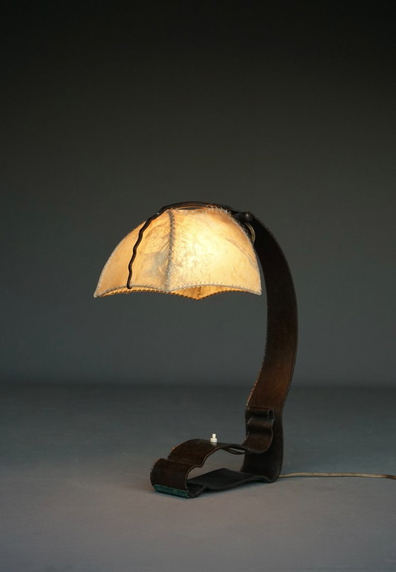 Amsterdam School metal & parchment Desk Lamp. 1920s – Reading Lamp (photo 17 of 20)