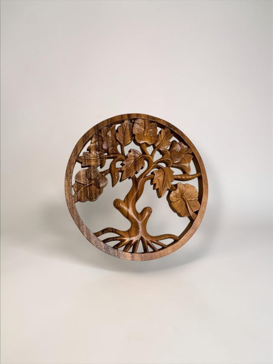 Arbre de Vie en bois fait main – Décoration murale ronde – 30 cm – Objets déco, Wood (photo 4 of 5)
