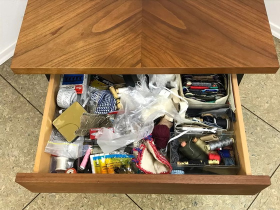 Image 1 of 60's 70's Teak Boîte à couture Utensilio Coffee Table Mid Century 60s